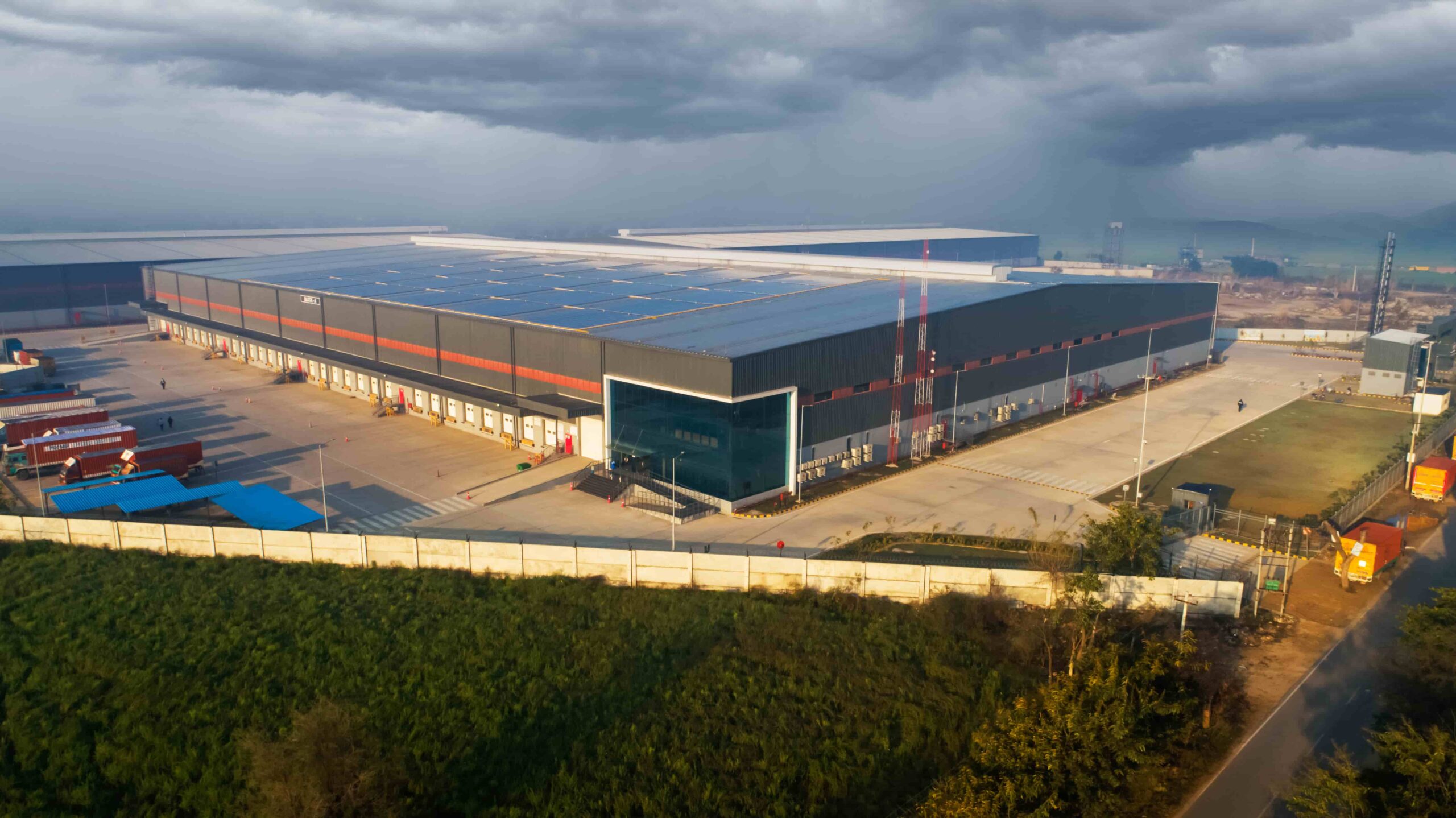 Warehouse and logistics aerial photography Mumbai by Dronkey — REIT grade industrial drone photography Bhiwandi corridor